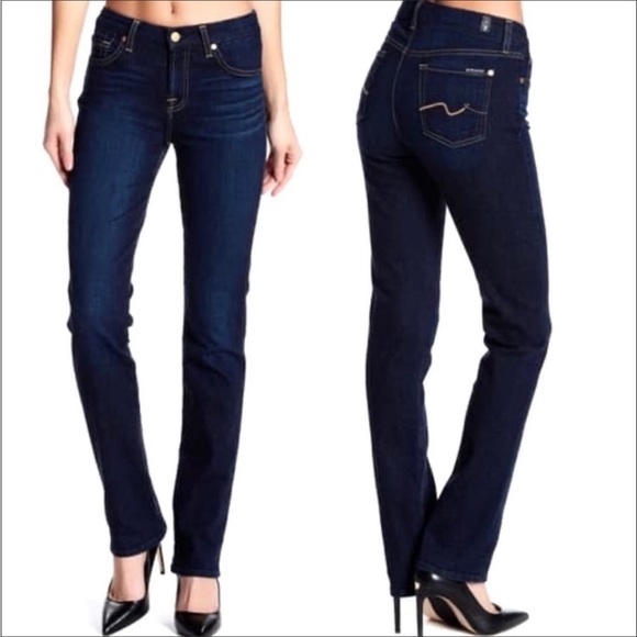 7 For All Mankind Karah Straight Leg Jeans Sz 28 - Picture 1 of 12